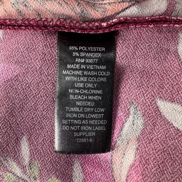 Worthington X-Large Top Leaf Print Stretch Boat Neck Sleeveless Batwing Multi - Picture 8 of 8